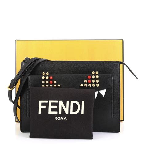 fendi monster leather pouch|Fendi Leather Monster Pouch .